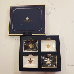 Jonathan Adler Hashish Petite Tray Set Of 4 Mini Trinket Dishes Black Gold White